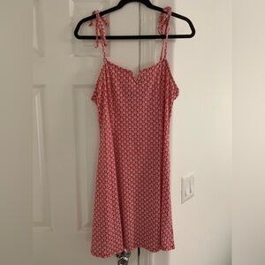 Red and White Floral Women's Dress